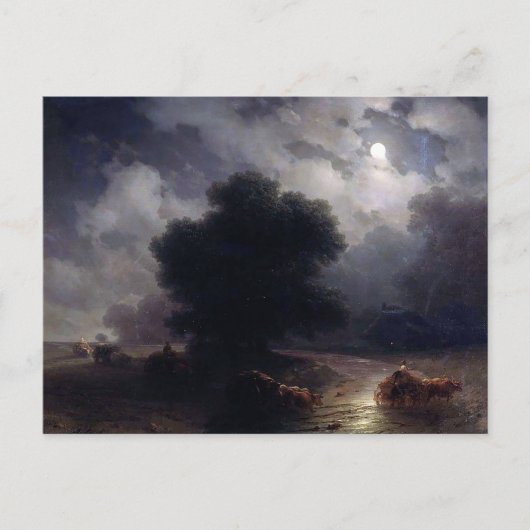 Nacht in der Ukraine durch Ivan Aivazovsky Postkarte (Vorderseite)
