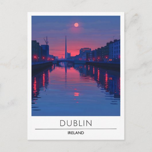Nacht in Dublin Irland Reisen Postkarte (Vorderseite)