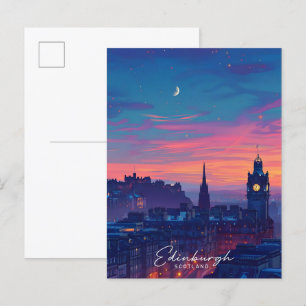 Nacht in Edinburgh Schottland Reise Postkarte