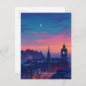 Nacht in Edinburgh Schottland Reisen Postkarte (Vorne/Hinten)