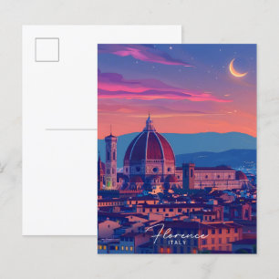 Nacht in Florenz Italien Reise Postkarte