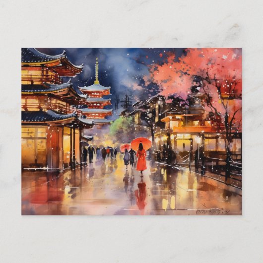 Nacht in Gion - Kunstdrucksammlung Postkarte (Vorderseite)