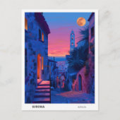 Nacht in Girona Spanien Reisen Postkarte (Vorderseite)