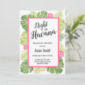 Nacht in Havanna Bridal Dusche Einladung Warme Nac (Stehend Vorderseite)