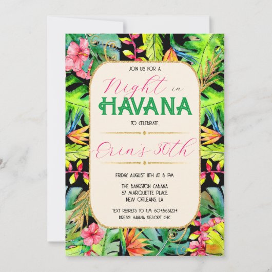 Nacht in Havanna Einladungen, Kuba Havanna Einladung (Vorderseite)