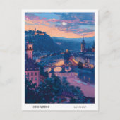 Nacht in Heidelberg Deutschland Reisen Postkarte (Vorderseite)