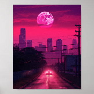Nacht in Houston Texas USA Poster