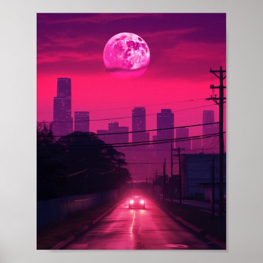 Nacht in Houston Texas USA Poster (Vorne)
