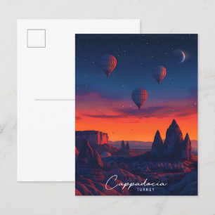 Nacht in Kappadokien Türkei Reise Postkarte