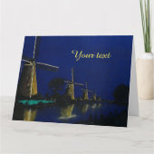 Nacht in Kinderdijk Karte (Vorderseite)