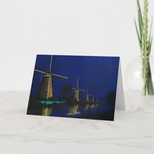 Nacht in Kinderdijk Karte (Vorderseite)