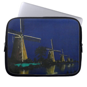 Nacht in Kinderdijk Laptopschutzhülle