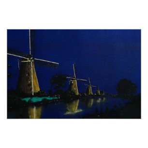 Nacht in Kinderdijk Poster
