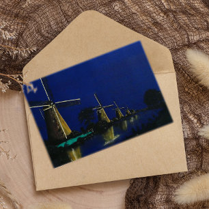 Nacht in Kinderdijk Postkarte