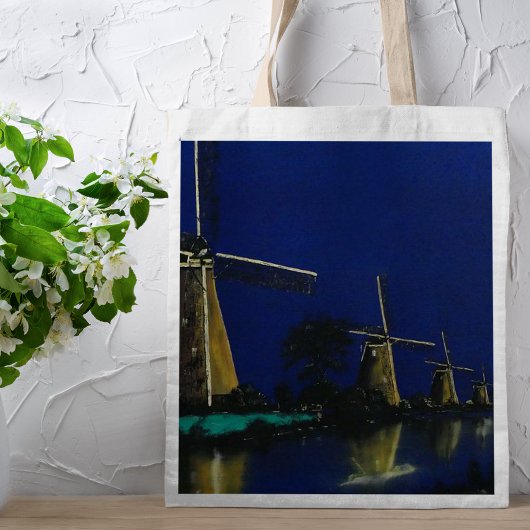 Nacht in Kinderdijk Tragetasche