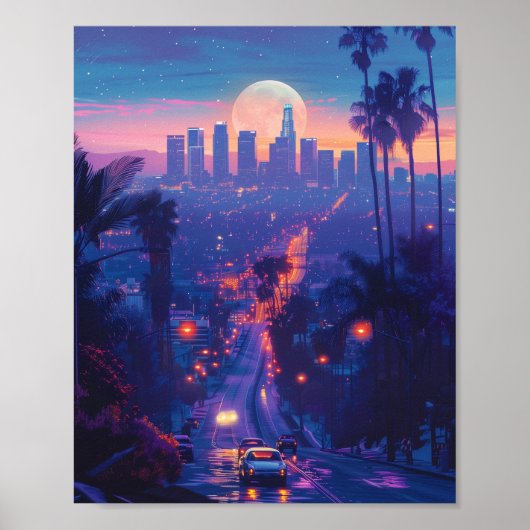 Nacht in Los Angeles California USA Poster (Vorne)