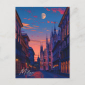 Nacht in Mailand Italien Reisen Postkarte (Vorderseite)