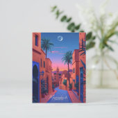 Nacht in Marrakech Marokko Postkarte (Stehend Vorderseite)