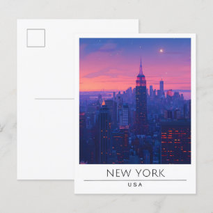 Nacht in New York USA Reise Postkarte