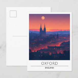 Nacht in Oxford England Reise Postkarte