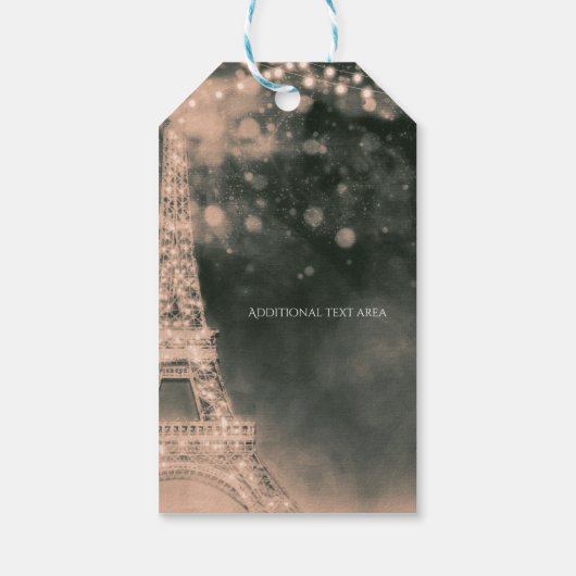 Nacht in Paris Eiffel Tower & Lights Elegante Gefa Geschenkanhänger (Rückseite)
