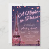 Nacht in Paris - Geburtstag Einladung (Vorderseite)