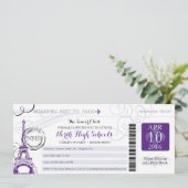 Nacht in Paris School Prom Einladung (Stehend Vorderseite)