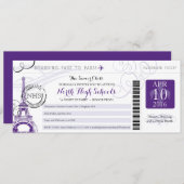 Nacht in Paris School Prom Einladung (Vorne/Hinten)