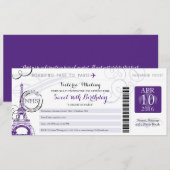 Nacht in Paris | Sweet 16 Geburtstag Einladung (Vorne/Hinten)