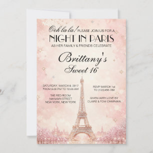 Nacht in Paris Sweet 16 individuelle Einladung