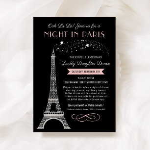 Nacht in Paris Vater-Tochter-Tanz Einladung