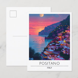 Nacht in Positano Italien Reisen Postkarte