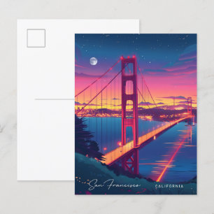 Nacht in San Francisco Kalifornien USA Reisen Postkarte