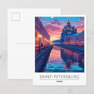Nacht in Sankt Petersburg Russland Reise Postkarte