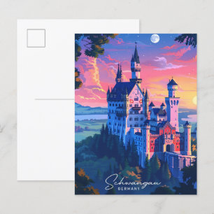 Nacht in Schwangau Deutschland Reisen Postkarte