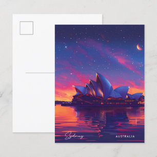 Nacht in Sydney Australien Reise Postkarte