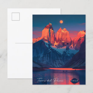 Nacht in Torres del Paine Chile Postkarte
