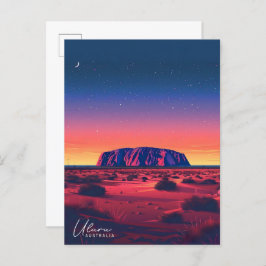 Nacht in Uluru Australien Vintage Travel Postkarte