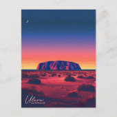 Nacht in Uluru Australien Vintage Travel Postkarte (Vorderseite)