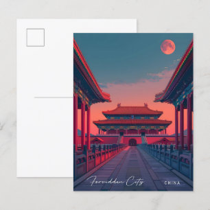 Nacht in Verbotene China Vintage Reisen Postkarte