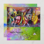 NACHT, lila, rosa grüne Glitzern Einladung (Vorne/Hinten)