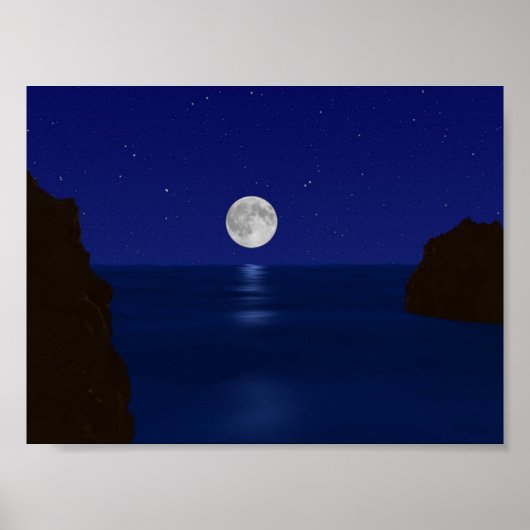 Nacht Meer Poster (Vorne)