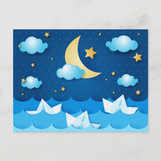 Nacht Meer Postkarte (Vorderseite)