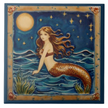 Nacht Meerjungfrau Messe Dunkle Blaue Marine