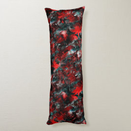 Nacht mit ausgestrahlten roten Blätter, die auf As Seitenschläferkissen