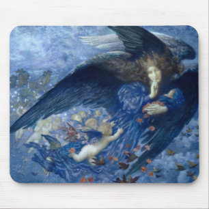 Nacht mit ihrem Sternenzug (Engel mit Cheruben) Mousepad