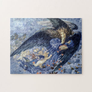 Nacht mit ihrem Sternenzug (Engel mit Cheruben) Puzzle