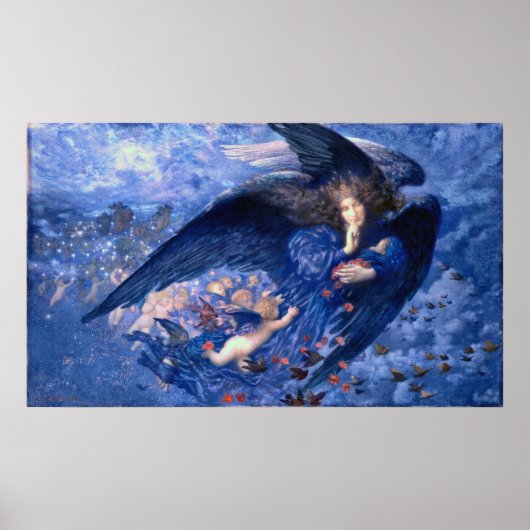 Nacht mit ihrem Train of Stars Fine Art Angel Poster (Vorne)