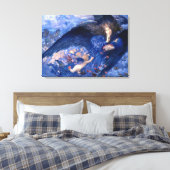 Nacht mit ihrem Train of Stars Fine Art Leinwanddruck (Insitu (Schlafzimmer))