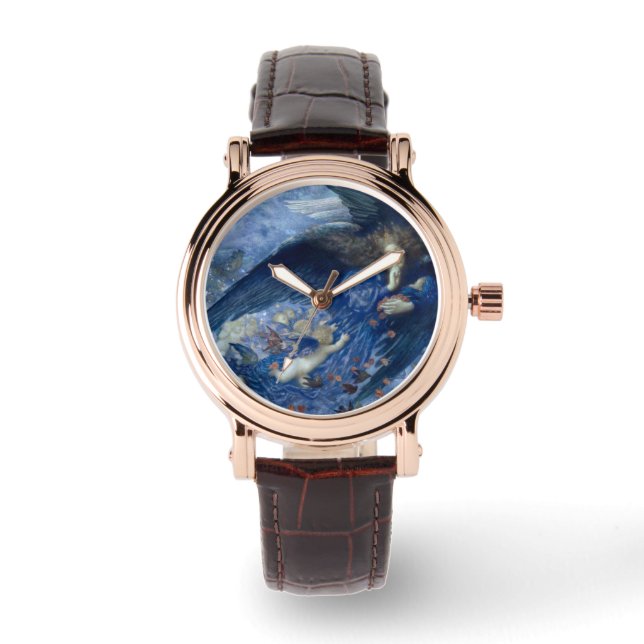 Nacht mit ihrer Train of Stars (Engel mit Cherubs) Armbanduhr (Vorderseite)